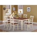 East West Furniture East West Furniture QUIN7-WHI-W 7PC Quincy Rectangular Dining Set -Table 40 in. x78 in. in Buttermilk & Cherry Finish QUIN7-WHI-W